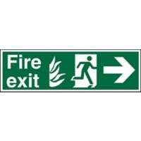 Fire Exit Sign with Right Arrow Plastic 15 x 45 cm