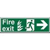 Fire Exit Sign with Right Arrow Plastic 15 x 45 cm