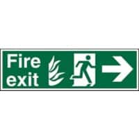 Fire Exit Sign Right Arrow Adhesive Plastic 20 x 60 cm