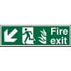 Fire Exit Sign with Down Left Arrow Plastic 20 x 60 cm