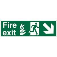 Fire Exit Sign Down Right Arrow Vinyl 15 x 45 cm