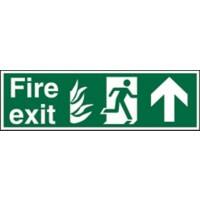 Fire Exit Sign with Up Arrow Self Adhesive Vinyl 15 x 45 cm