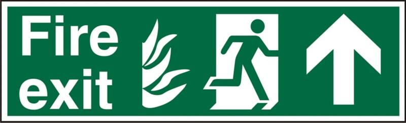 Fire Exit Sign Up Arrow Adhesive Vinyl 20 x 60 cm