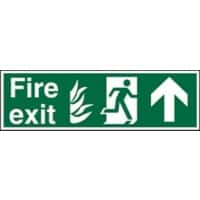 Fire Exit Sign with Up Arrow Self Adhesive Plastic 20 x 60 cm