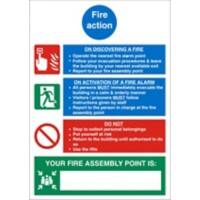 Fire Action Sign for Prisons Plastic 30 x 20 cm