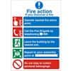 Fire Action Sign Plastic A4