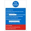 Fire Action Sign Plastic Self Adhesive 30 x 20 cm