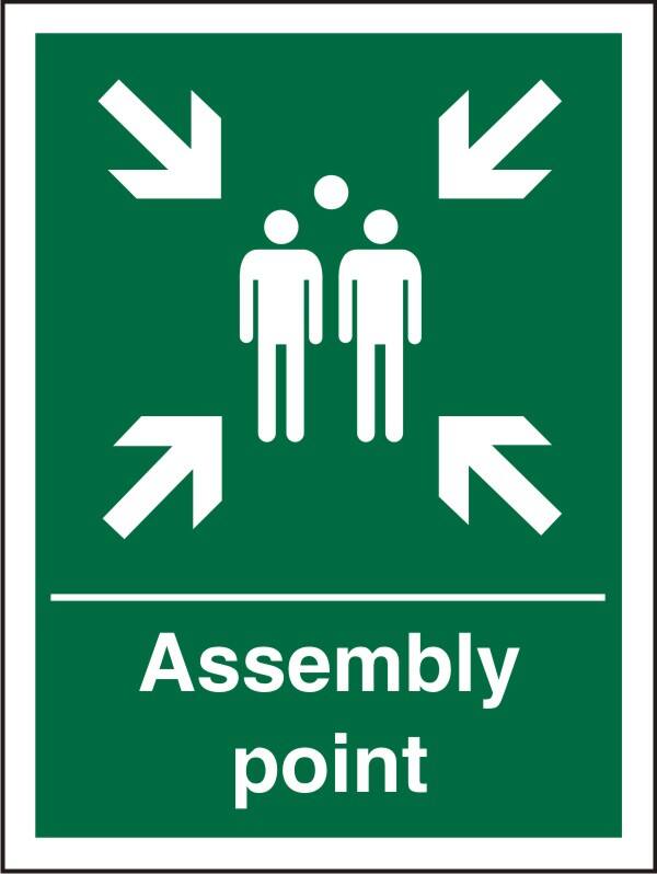 Safety Sign Assembly Point Adhesive Plastic 30 x 20 cm