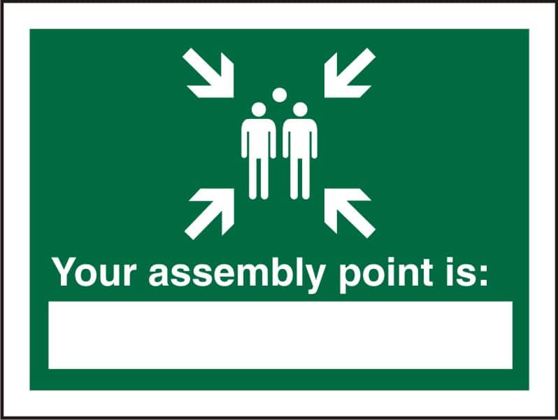 Safety Sign Your Assembly Point Is Adhesive Plastic 20 x 30 cm