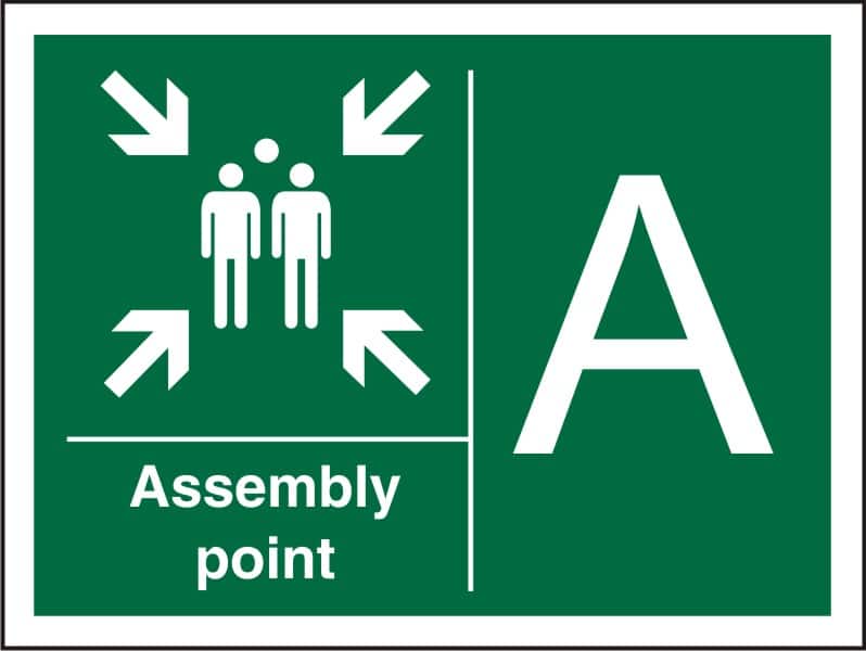 Safety Sign Assembly Point A Adhesive Vinyl 20 x 30 cm