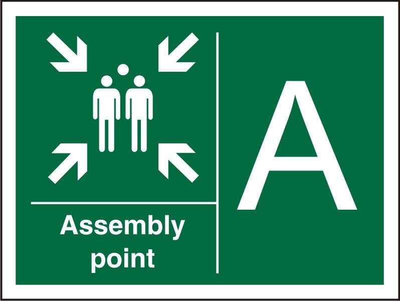 Safety Sign Assembly Point A Adhesive Plastic 30 x 40 cm