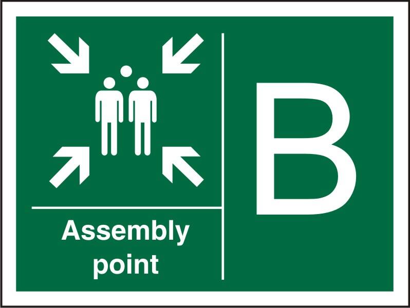 Safety Sign Assembly Point B Adhesive Vinyl 30 x 40 cm