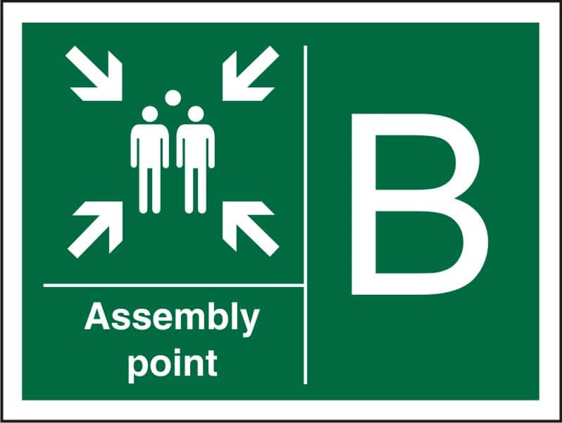 Safety Sign Assembly Point B Adhesive Plastic 40 x 60 cm