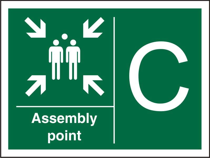 Safety Sign Assembly Point C Adhesive Plastic 40 x 60 cm