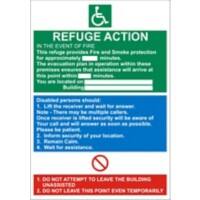 Fire Sign Refuge Action Plastic 20 x 15 cm