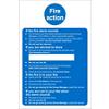 Fire Action Sign Vinyl 20 x 15 cm