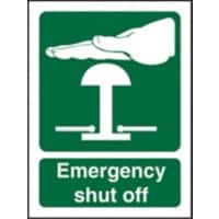 Mandatory Sign Shut Off Adhesive Plastic 10 x 7.5 cm