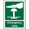 Fire Sign Emergency Stop Plastic Green 20 x 15 cm