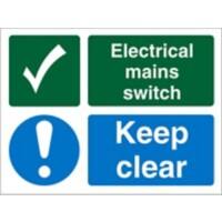 Fire Sign Mains Switch Plastic 15 x 20 cm