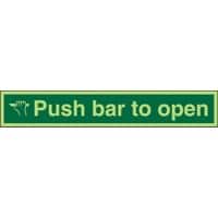 Exit Sign Push Bar To Open Vinyl 5 x 30 cm