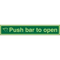 Exit Sign Push Bar To Open Vinyl 7.5 x 45 cm