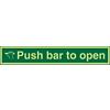Exit Sign Push Bar To Open Vinyl 7.5 x 45 cm