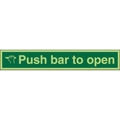Exit Sign Push Bar To Open Vinyl 7.5 x 45 cm