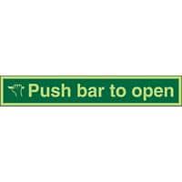 Exit Sign Push Bar To Open Vinyl 10 x 60 cm