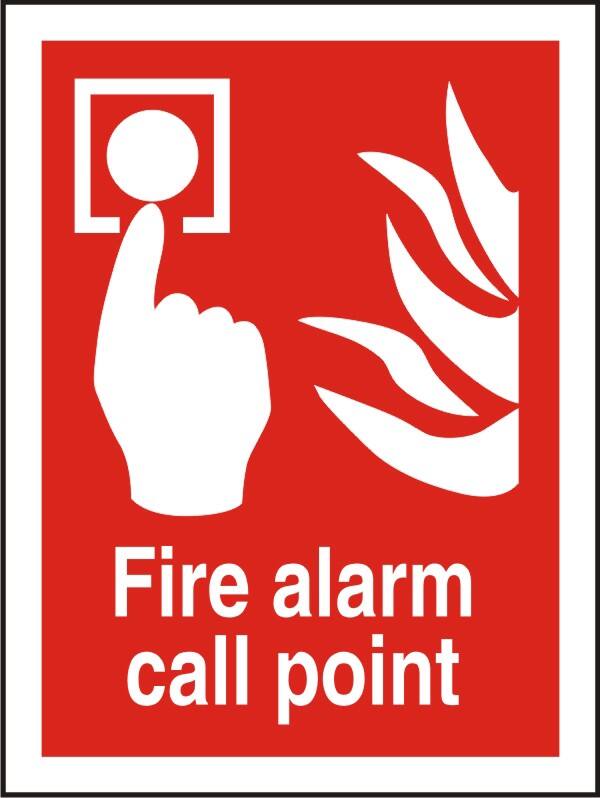 Fire Information Sign Fire Alarm Adhesive Plastic 30 x 20 cm