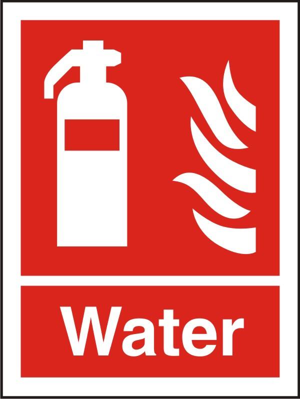 Fire Extinguisher Sign Water Adhesive Plastic 30 x 20 cm