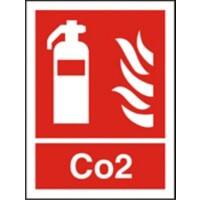 Fire Extinguisher Sign Co2 Vinyl 20 x 15 cm