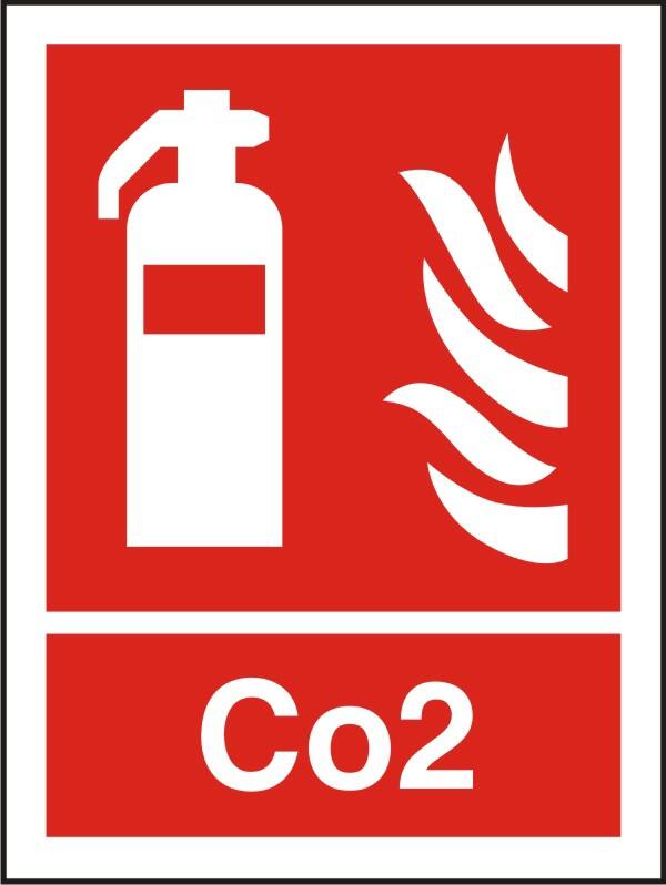 Fire Extinguisher Sign Co2 Adhesive Plastic 20 x 15 cm