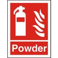 Fire Extinguisher Sign Powder Vinyl 20 x 15 cm