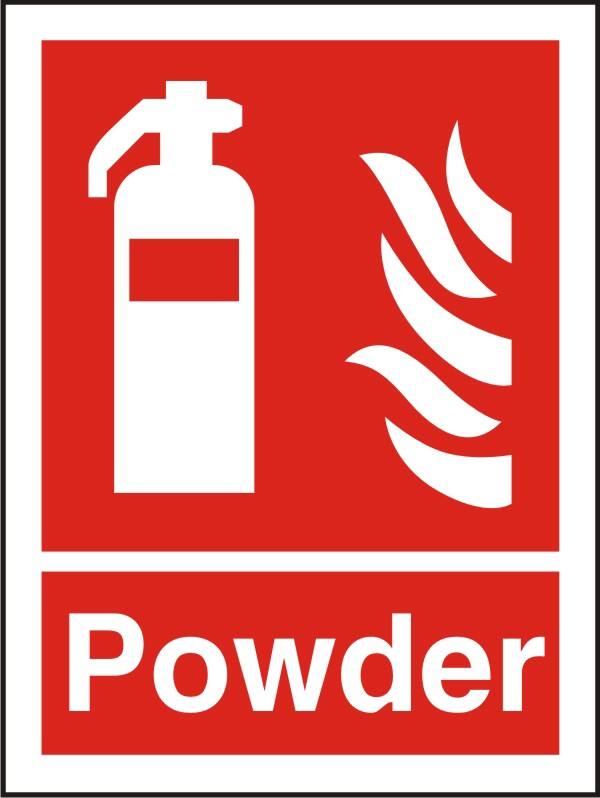 Fire Extinguisher Sign Powder Adhesive Plastic 30 x 20 cm