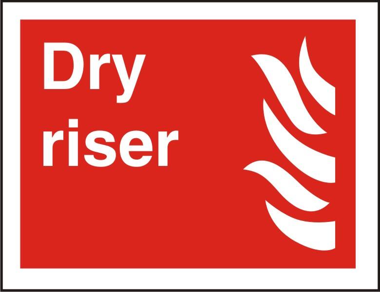 Fire Information Sign Dry Riser Adhesive Plastic 20 x 30 cm