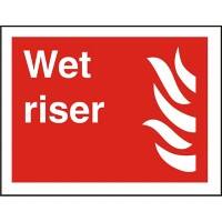 Fire Sign Wet Riser Self Adhesive Plastic 15 x 20 cm