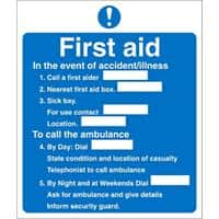 First Aid Sign First Aid Vinyl 23 x 19.5 cm