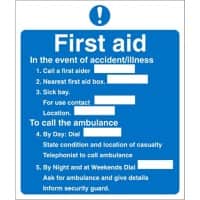 First Aid Sign First Aid Plastic 23 x 19.5 cm