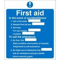 First Aid Sign First Aid Plastic 23 x 19.5 cm