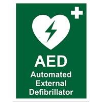 First Aid Sign AED External Vinyl 20 x 15 cm