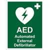 First Aid Sign AED External Vinyl 20 x 15 cm