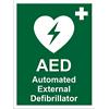 First Aid Sign AED Plastic 20 x 15 cm