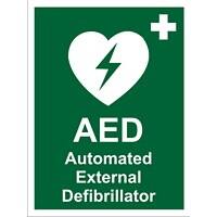 First Aid Sign AED External Plastic 30 x 20 cm