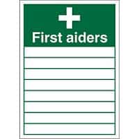 First Aid Sign First Aider Vinyl 35.5 x 25.5 cm