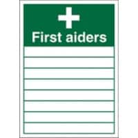 First Aid Sign First Aider Plastic 35.5 x 25.5 cm
