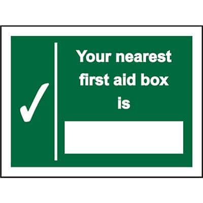First Aid Sign Nearest First Aid Vinyl 30 x 20 cm