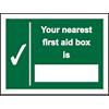 First Aid Sign Nearest First Aid Plastic 30 x 20 cm