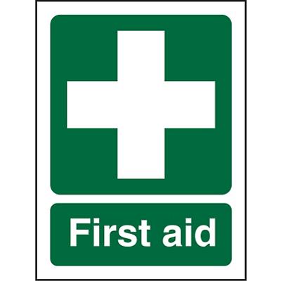 First Aid Sign First Aid Self Adhesive Vinyl 20 x 15 cm
