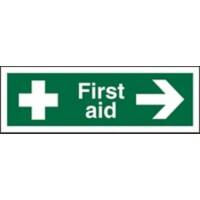 First Aid Sign First Aid with Right Arrow Vinyl 10 x 30 cm