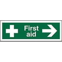 First Aid Sign First Aid with Right Arrow Vinyl 10 x 30 cm